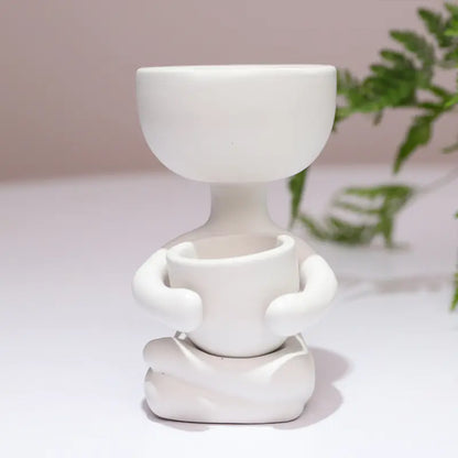 Ceramic Figurine Vase, Home Decor Planter Piece